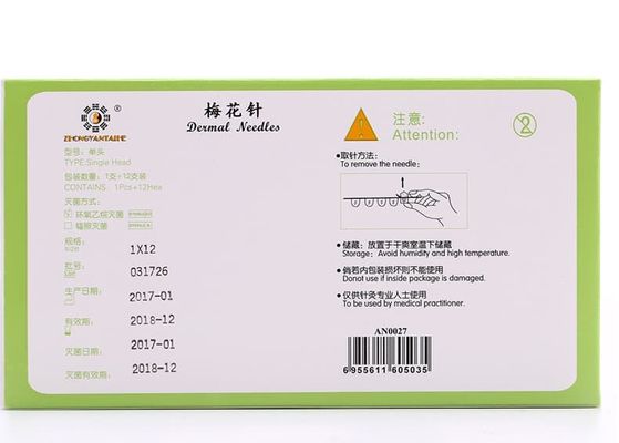 PVC 손잡이 플룸 블로섬 바늘 12 바늘 박스 침술 바늘 침술 및 웰빙 전문가에 적합