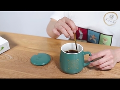 무광 7x9cm 재사용 가능한 세라믹 커피 컵 전통 중국 의학 스타일, 스푼 포함